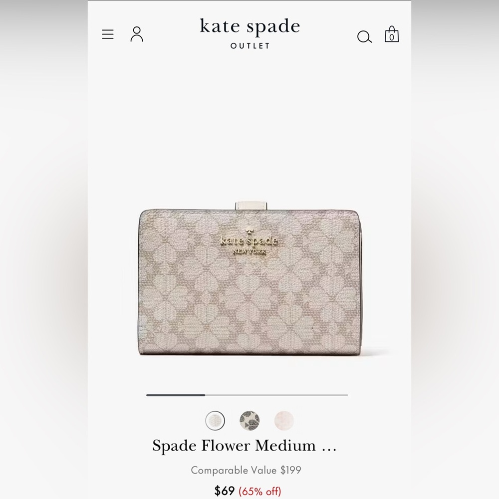 (New) Spade Flower Medium Bifold Wallet